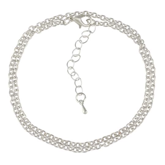 12 Packs: 2 ct. (24 total) 16" Rhodium Chain Necklaces